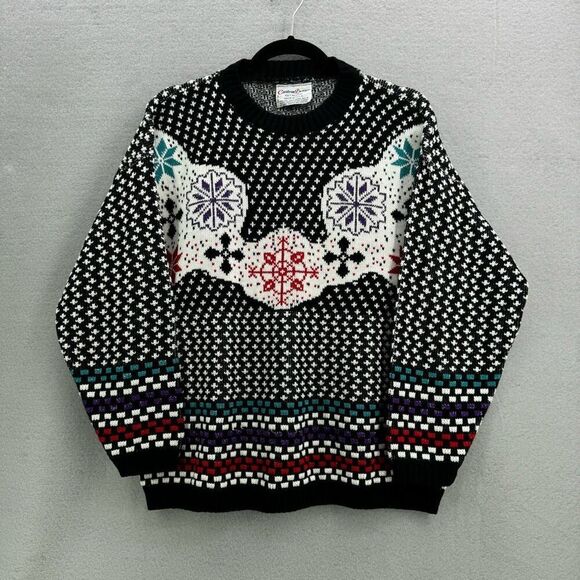 Vintage Custom Design Womens Knit Fair Isle Pullover Sweater Size M - Picture 5 of 8